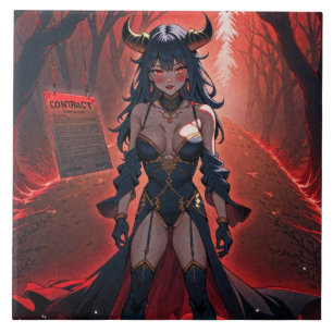 Succubus Contact at Crossroads: Anime Lilin Demon Tile