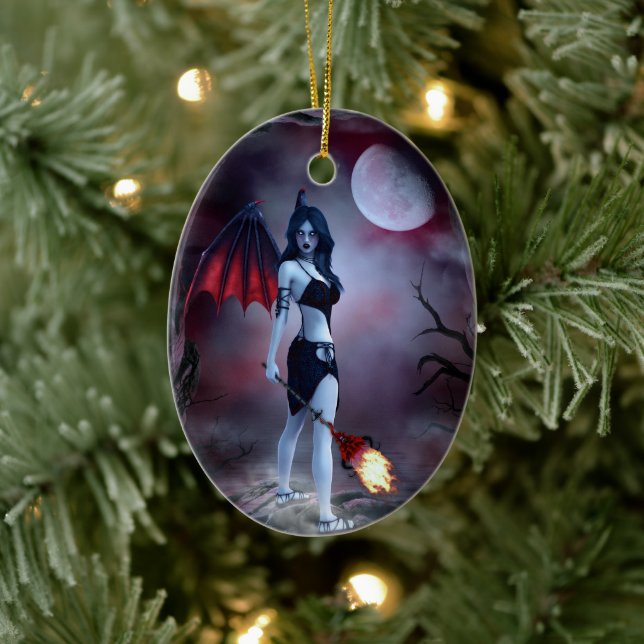 Succubus Fantasy Ceramic Ornament (Tree)