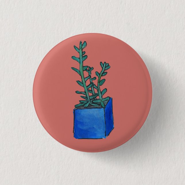 Succulent 1 Inch Round Button (Front)