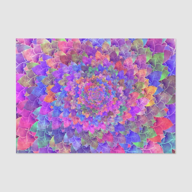 Succulent Abstract Art Purple Floral Colourful Tissue Paper (Front)