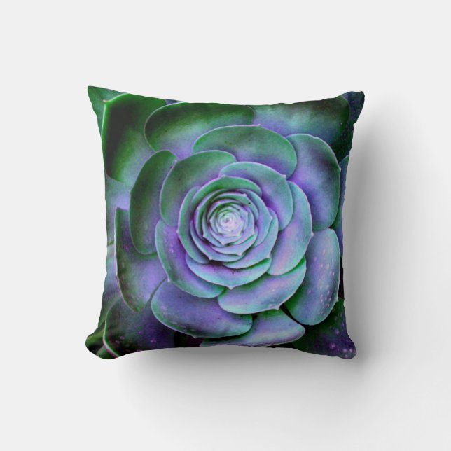 Succulent Abstract Fine Artsy Throw Pillow (Front)