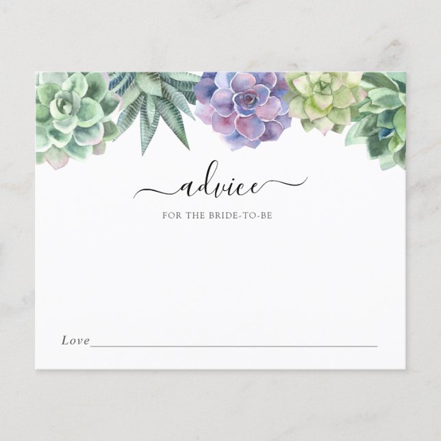 Succulent Advice for the Bride-to-Be (Front)