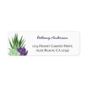 Succulent and Aloe Vera Return Address Label