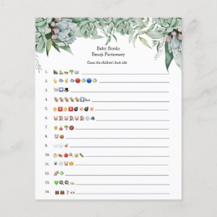 Succulent and Eucalyptus Baby Books Emoji Game 