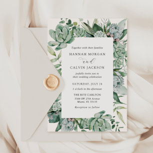 Succulent and Eucalyptus Wedding Invitation