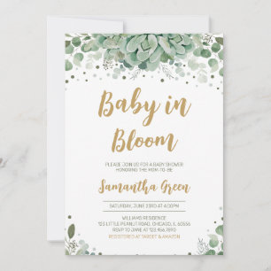Succulent Baby Shower Invitation