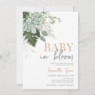 Succulent Baby Shower Invitation