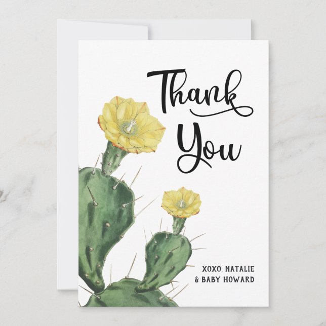 Succulent Baby Shower Thank You (Front)