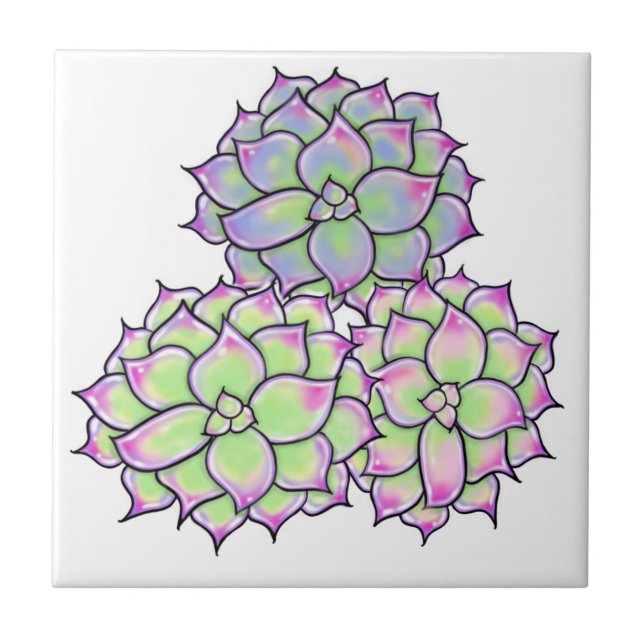 Succulent Bloom Tile (Front)