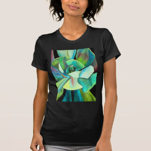 Succulent blue and green desert watercolour art T-Shirt