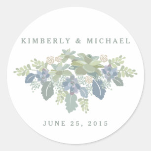 Succulent Bouquet Floral Wedding Custom Sticker