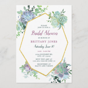 Succulent Bridal Shower Invitation