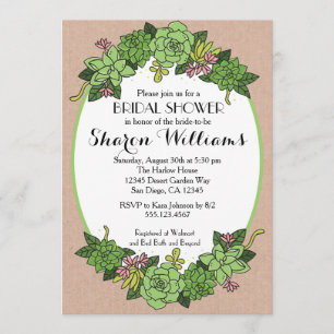 Succulent Bridal Wedding Shower Invitation