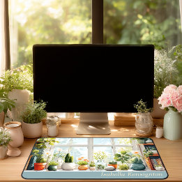 Succulent Cactus  Botanical Houseplants Desk Mat