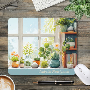 Succulent Cactus Botanical Houseplants Desk Mat Mouse Pad