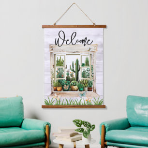 Succulent Cactus Garden Hanging Tapestry