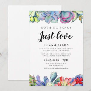 Succulent cactus Happily ever after party Invitation