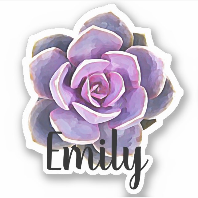 Succulent Cactus Name Sticker (Front)