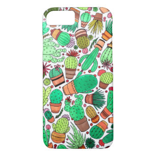 Succulent Cactus Potted Plants Green Cacti Garden Case-Mate iPhone Case
