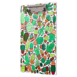 Succulent Cactus Potted Plants Green Cacti Garden Clipboard