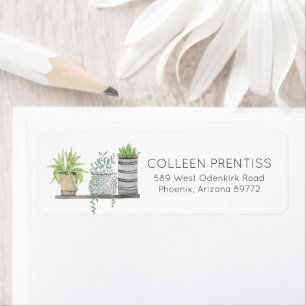 Succulent Cactus Return Address Labels