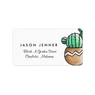 Succulent Cactus Rustic Minimal Wedding Label