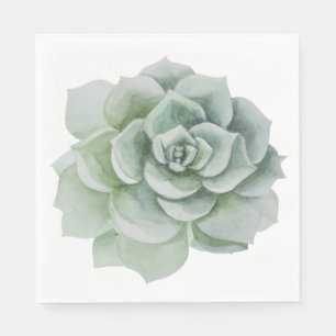 Succulent Cactus Sage Green Rustic Floral Wedding Napkin
