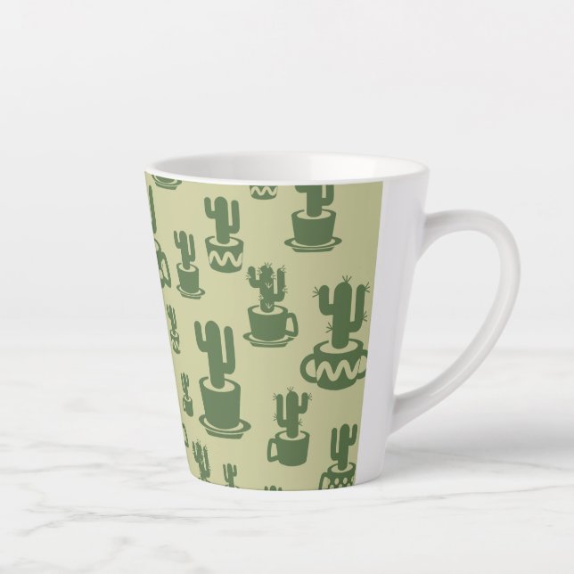 Succulent cactus silhouette in cups and pots  (Right)