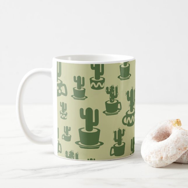 Succulent cactus silhouette in cups and pots  (With Donut)