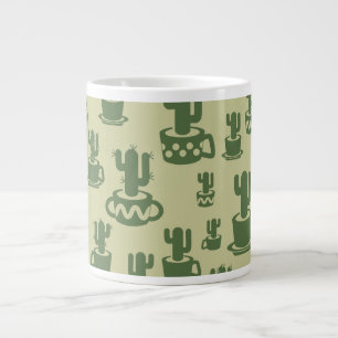 Succulent cactus silhouette in cups and pots