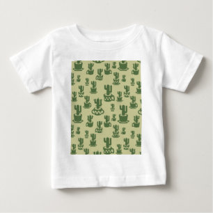 Succulent cactus silhouette in cups and pots baby T-Shirt