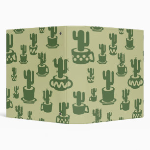 Succulent cactus silhouette in cups and pots binder