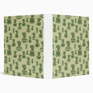 Succulent cactus silhouette in cups and pots  binder