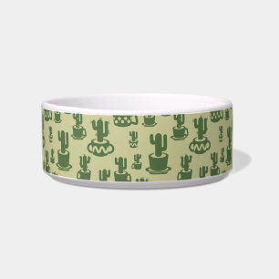 Succulent cactus silhouette in cups and pots bowl
