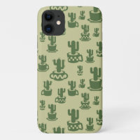 Succulent cactus silhouette in cups and pots 
