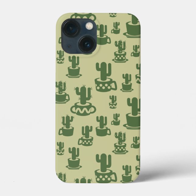 Succulent cactus silhouette in cups and pots  Case-Mate iPhone case (Back)