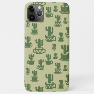 Succulent cactus silhouette in cups and pots  iPhone 11 pro max case