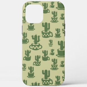 Succulent cactus silhouette in cups and pots iPhone 12 pro max case
