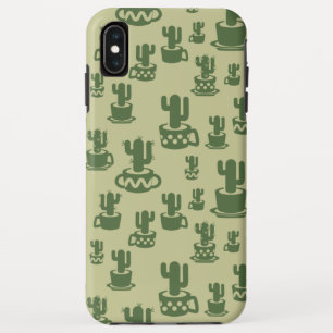 Succulent cactus silhouette in cups and pots  iPhone XS max case