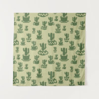 Succulent cactus silhouette in cups and pots