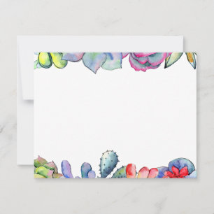 Succulent cactus watercolor card