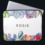 Succulent cactus watercolor laptop sleeve<br><div class="desc">A modern and original design for this watercolor collection: colourful cacti and succulents,  the good mix between a classical botanical design and a bold theme with desert plants. Perfect for all the cactus lovers!</div>