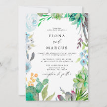 Succulent Cactus Wedding Invitation