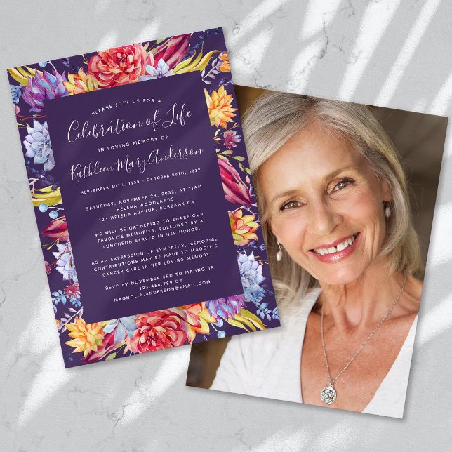 Succulent Celebration of Life Invitation (Creator Uploaded)