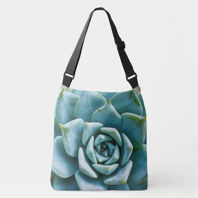 Succulent Closeup Crossbody Bag (Front)