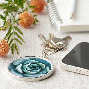 Succulent Closeup Keychain