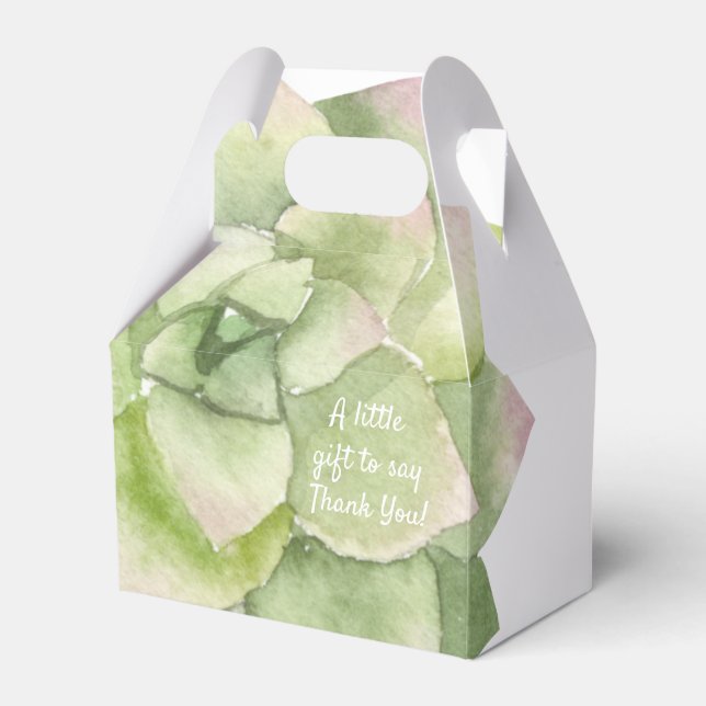 Succulent: Custom Party Favor Box (Front Side)