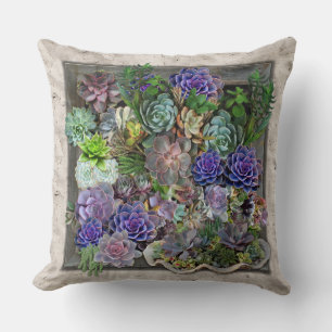 Succulent decor throw pillow