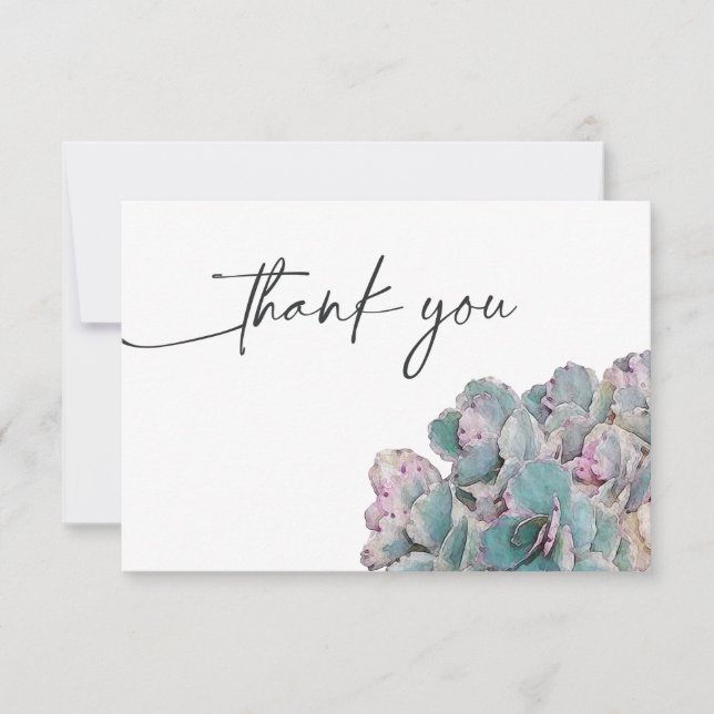 Succulent Desert Thank You Card (Front)