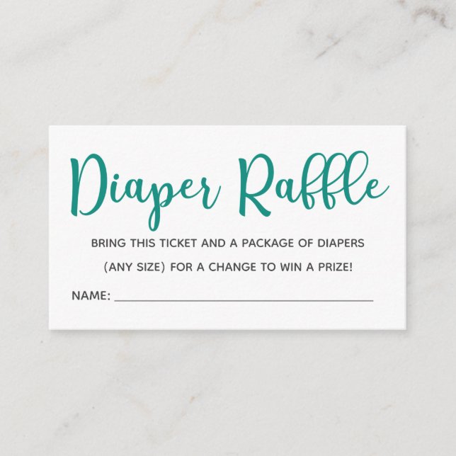 Succulent Diaper Raffle Tickets Enclosure Card (Front)